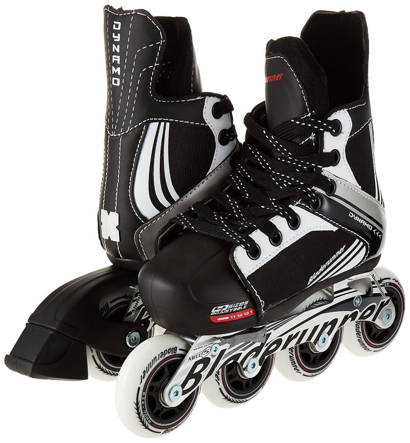 ROLLERBLADE بليدرانر من رولر بليد داينامو جونيور زلاجات هوكي قابلة للتعديل، أسود وأحمر، زلاجات خطية، مقاس 11J - 1 - Image 3